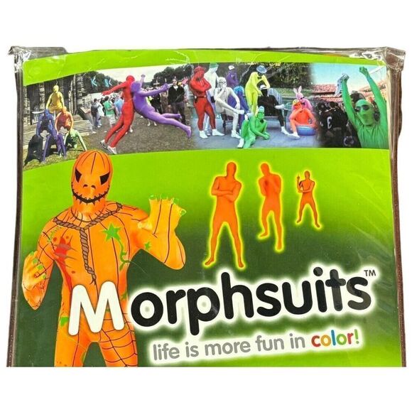 New Morphsuit Costume Size Large Bodysuit Pumpkin Halloween Scary Party Cosplay - Picture 3 of 7
